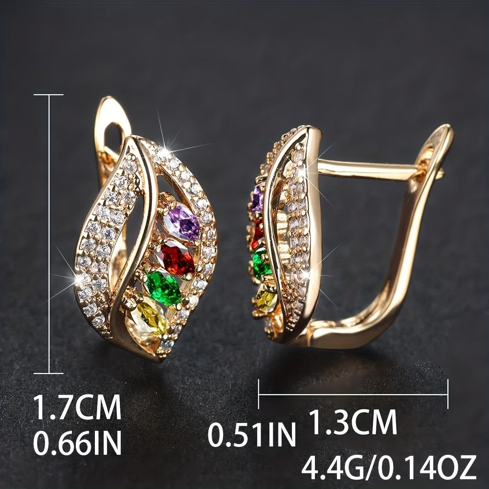 Luxury Marquise Cut Multicolor Stone Drop Earrings