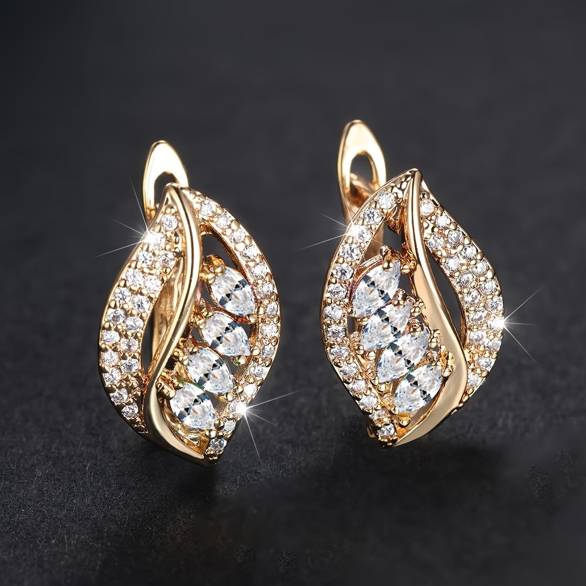 Luxury Marquise Cut Multicolor Stone Drop Earrings