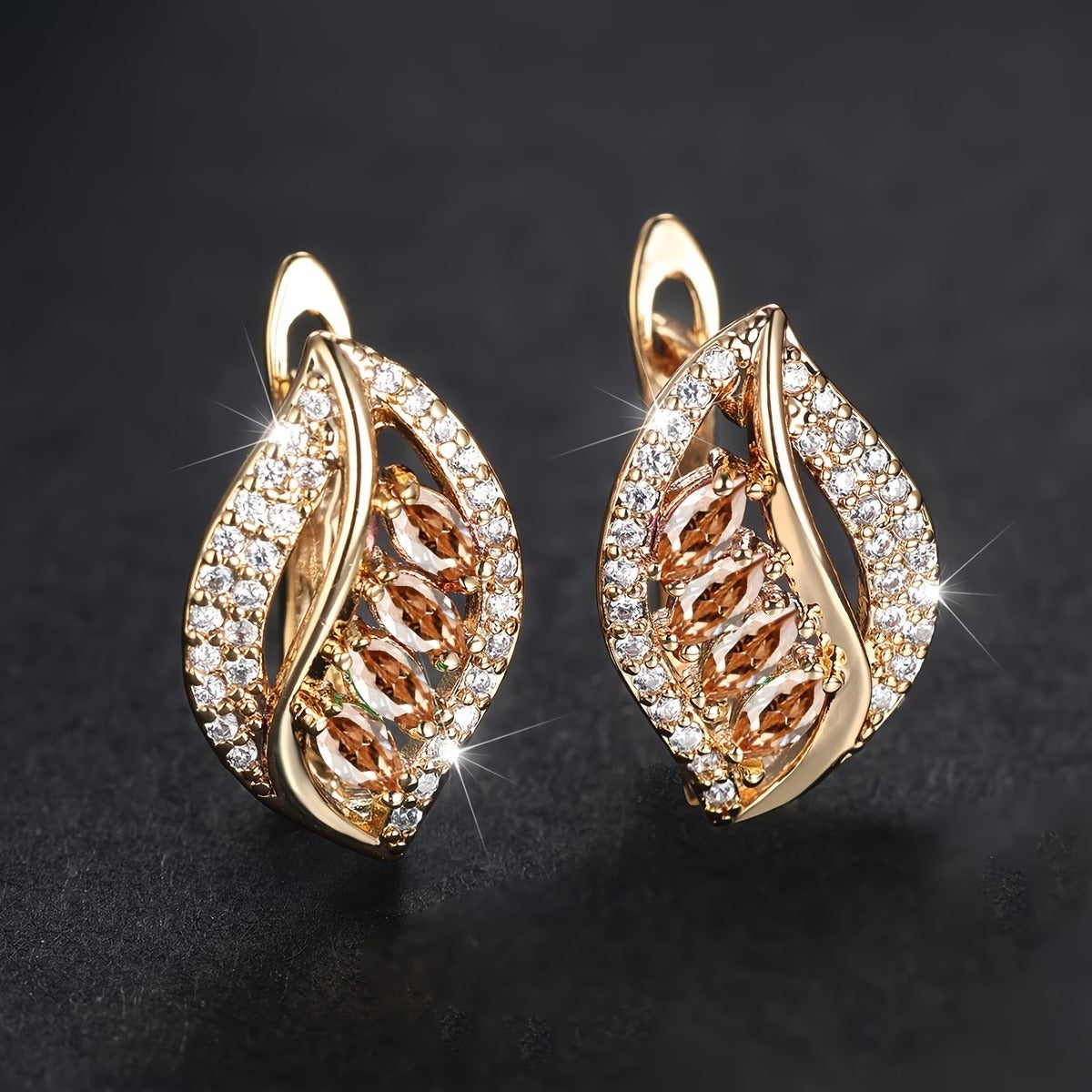 Luxury Marquise Cut Multicolor Stone Drop Earrings