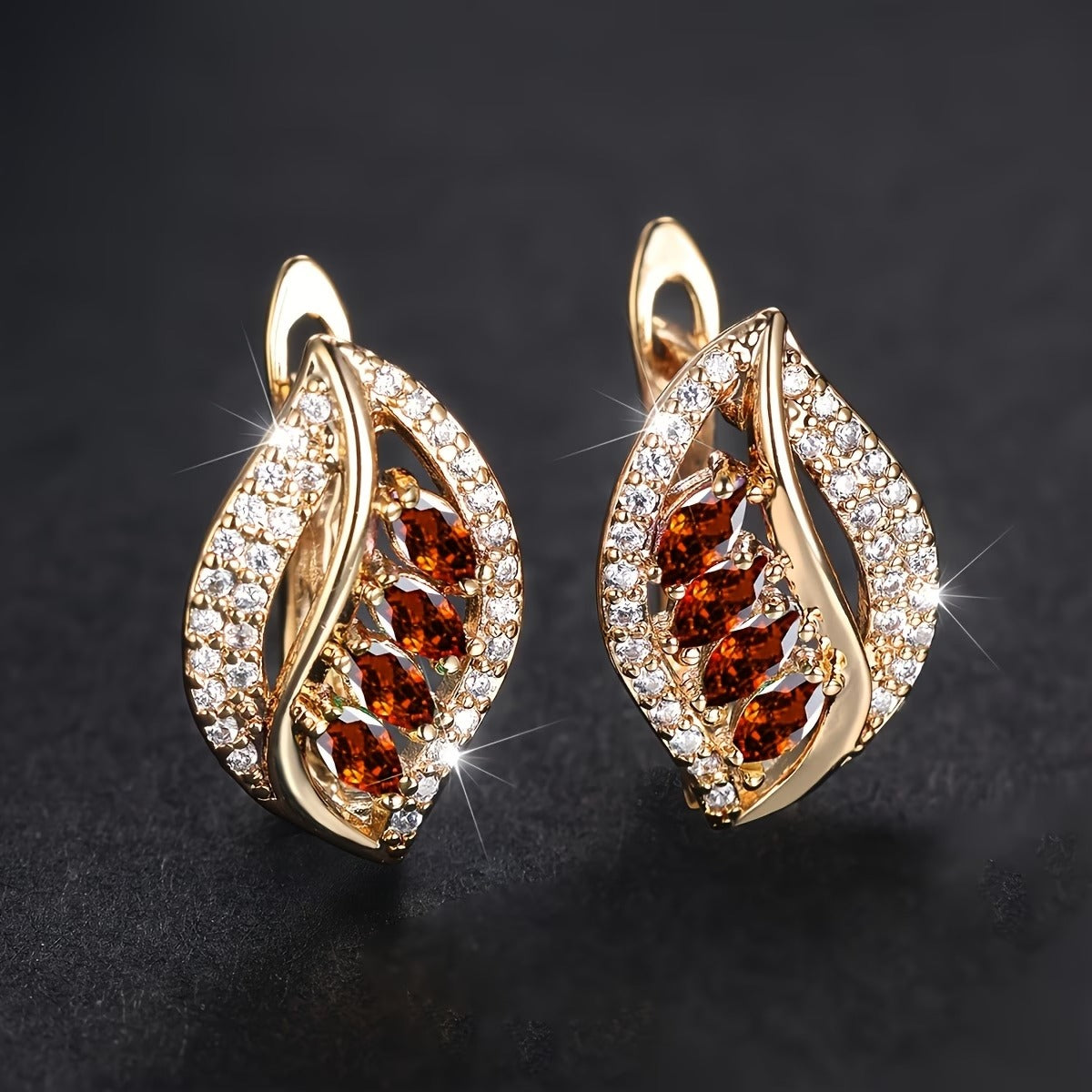 Luxury Marquise Cut Multicolor Stone Drop Earrings