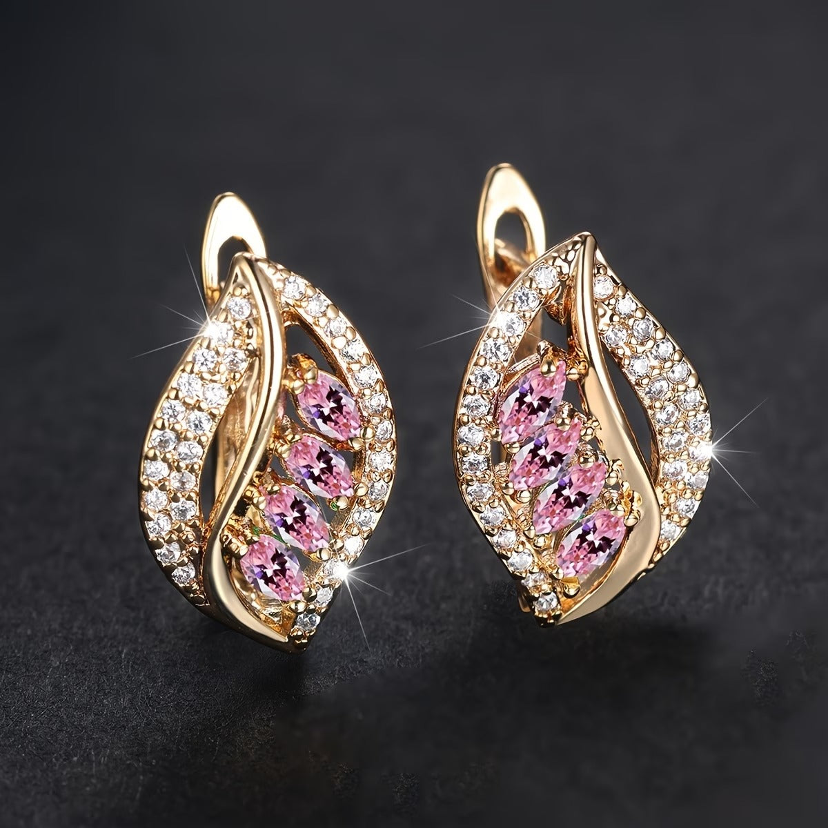 Luxury Marquise Cut Multicolor Stone Drop Earrings